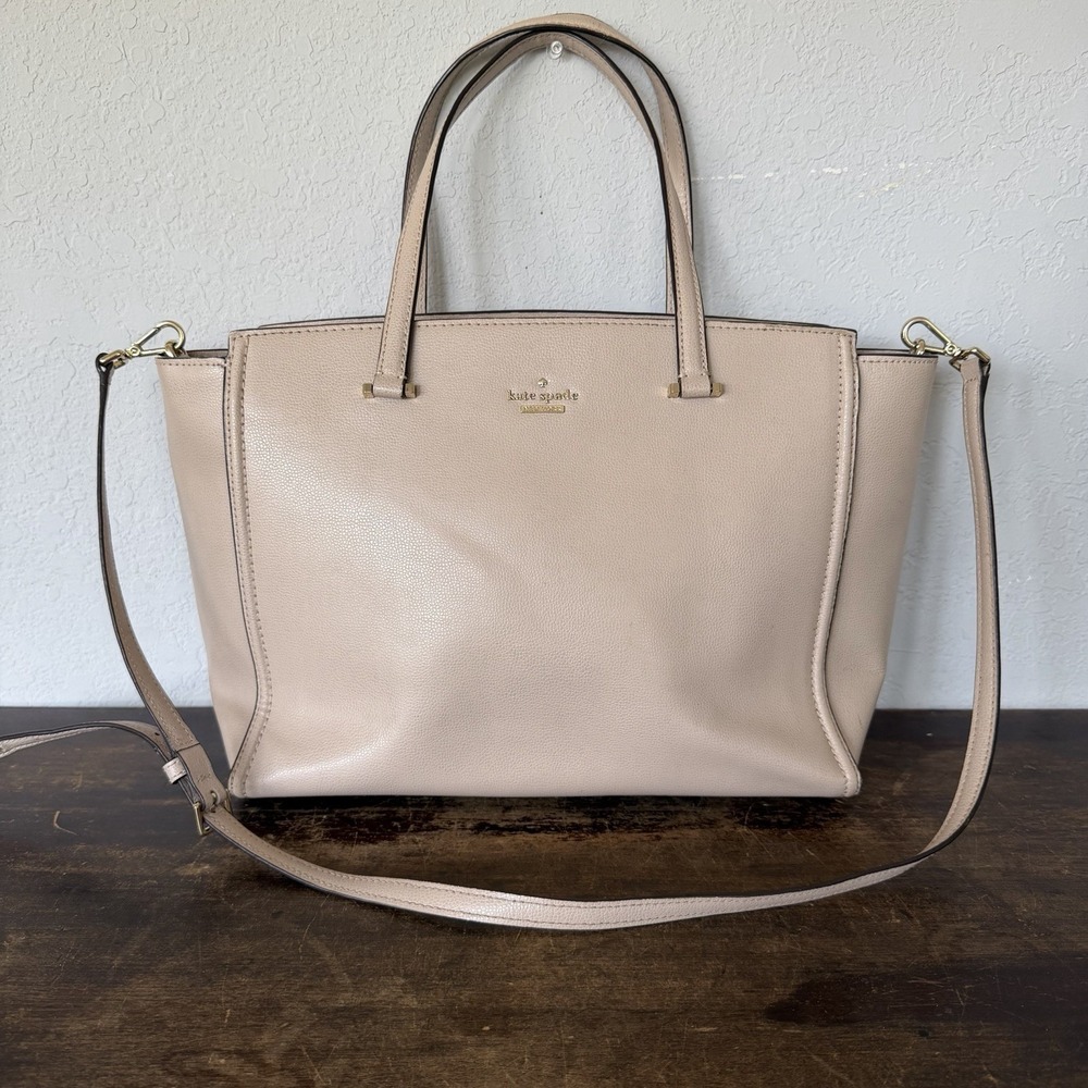 KATE SPADE Patterson Drive Geraldine Handbag Large Purse Crossbody Satchel Taupe